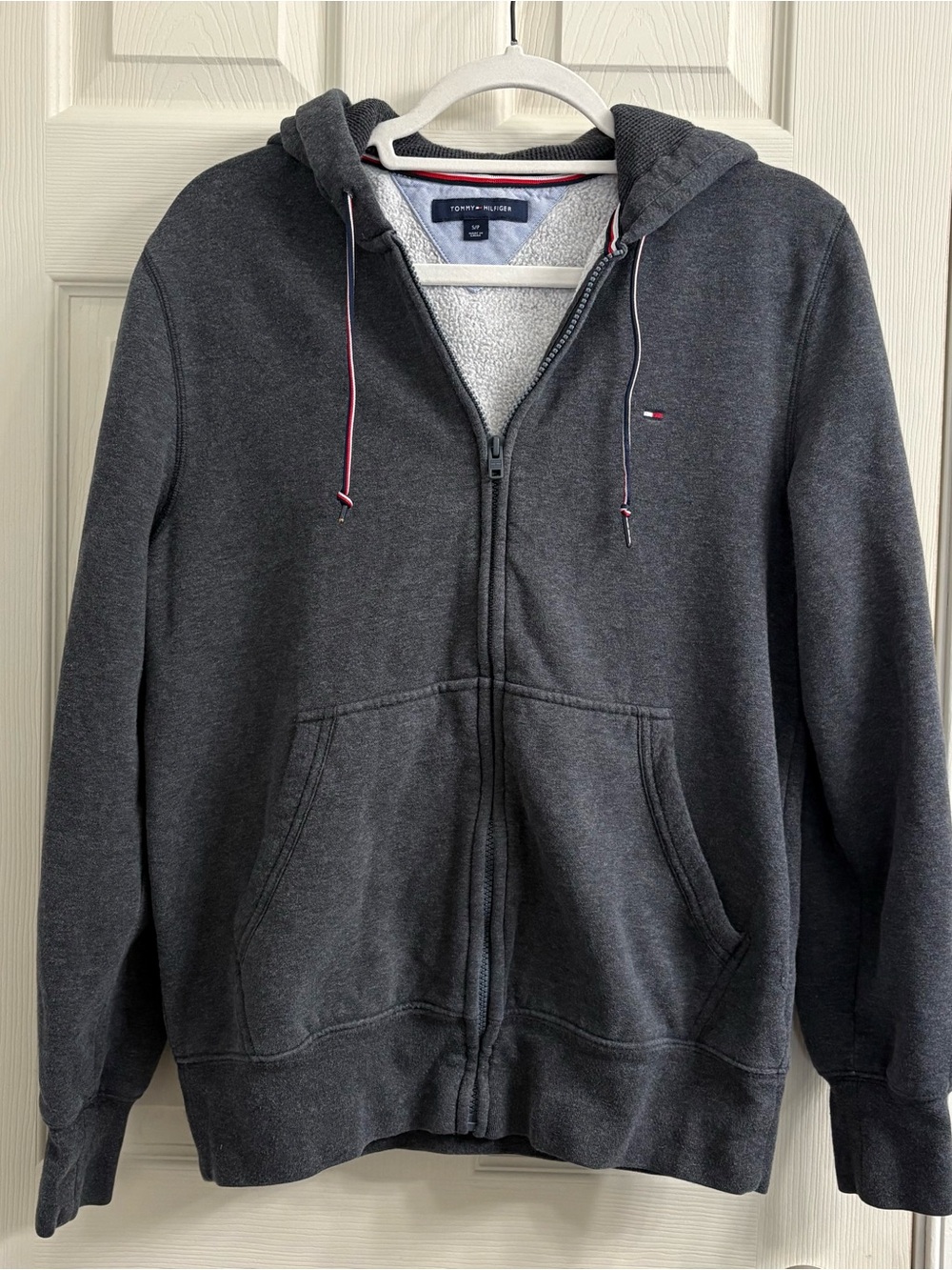 Tommy Hilfiger Dark Charcoal Gray Sherpa-Lined Zip-Up Hoodie